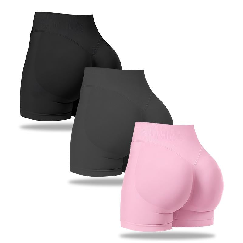 Nvwa-Women'S 6 Piece Workout Shorts Seamless High Waist Butt Liftings Exercise Athletic Fitnesswomen Workout Gym Impact Shorts Hidden Scrunch Butt Lifting Seamless Shorts Training Gymnastics