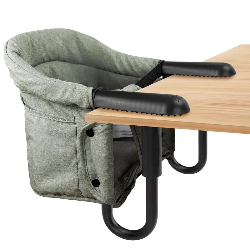 Portable Hook-On High Chair for Babies 6-36M Foldable Travel Booster Seat W/ Carry Bag | Grey/Khaki/Rose Red
