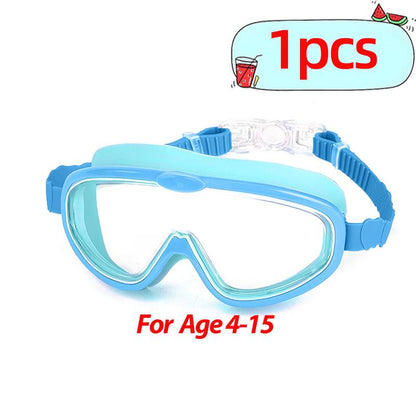1 Pack Children'S Swimming Goggles 4-15 Years Anti-Fog UV Wide Field of View Waterproof Leak Proof Boys and Girls Swimming Goggles