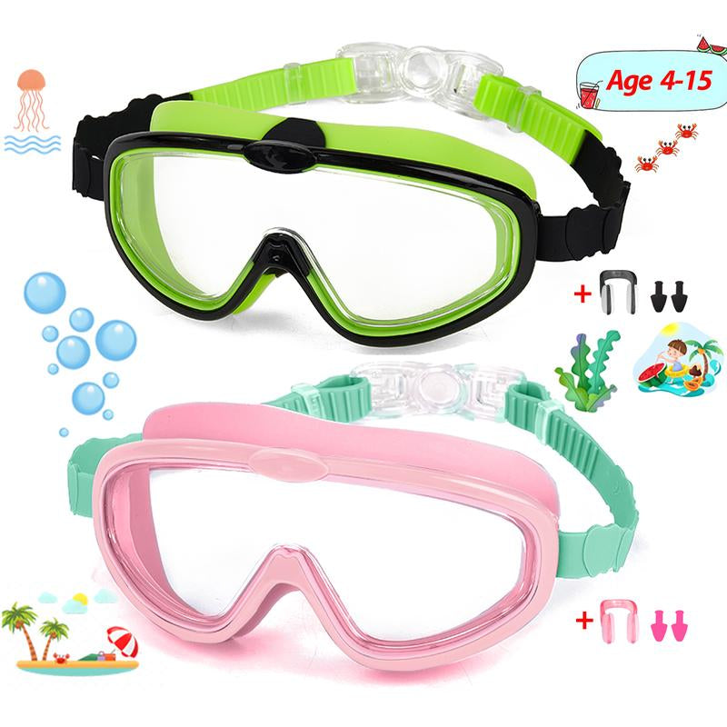 1 Pack Children'S Swimming Goggles 4-15 Years Anti-Fog UV Wide Field of View Waterproof Leak Proof Boys and Girls Swimming Goggles
