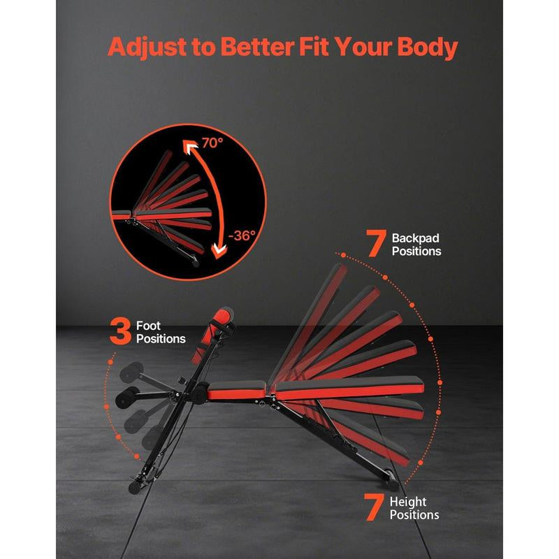 VEVOR Roman Chair Back Extension Hyperextension Bench Multi-Function Adjustable Gym
